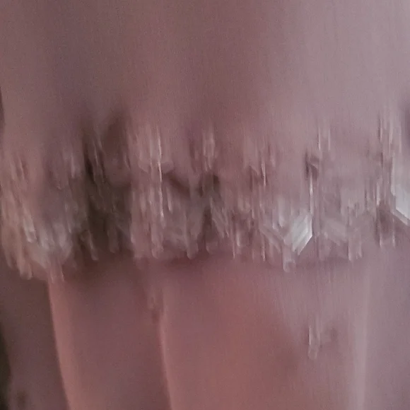 Jones New York Purple Ruffled Asymmetrical Slip Dress With Beading